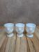 Lot de 3 coquetiers poule Arcopal blanc vintage