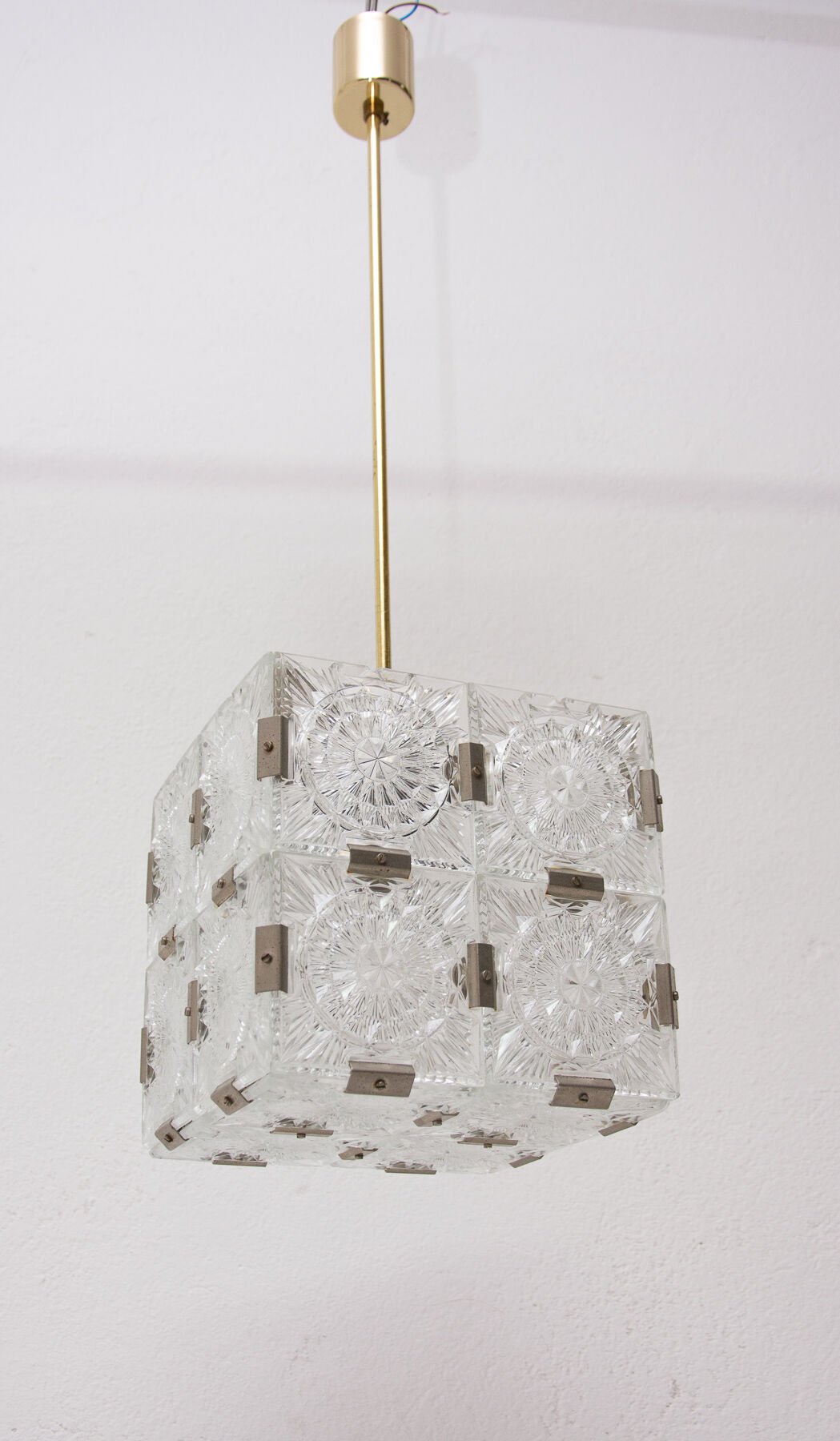 Glass Cube hanging for Kamenický Šenov, 1970s