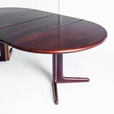 Scandinavian dining table with two extensions.Gudme Mobelfabrik. Rosewood. Denmark, 1960s