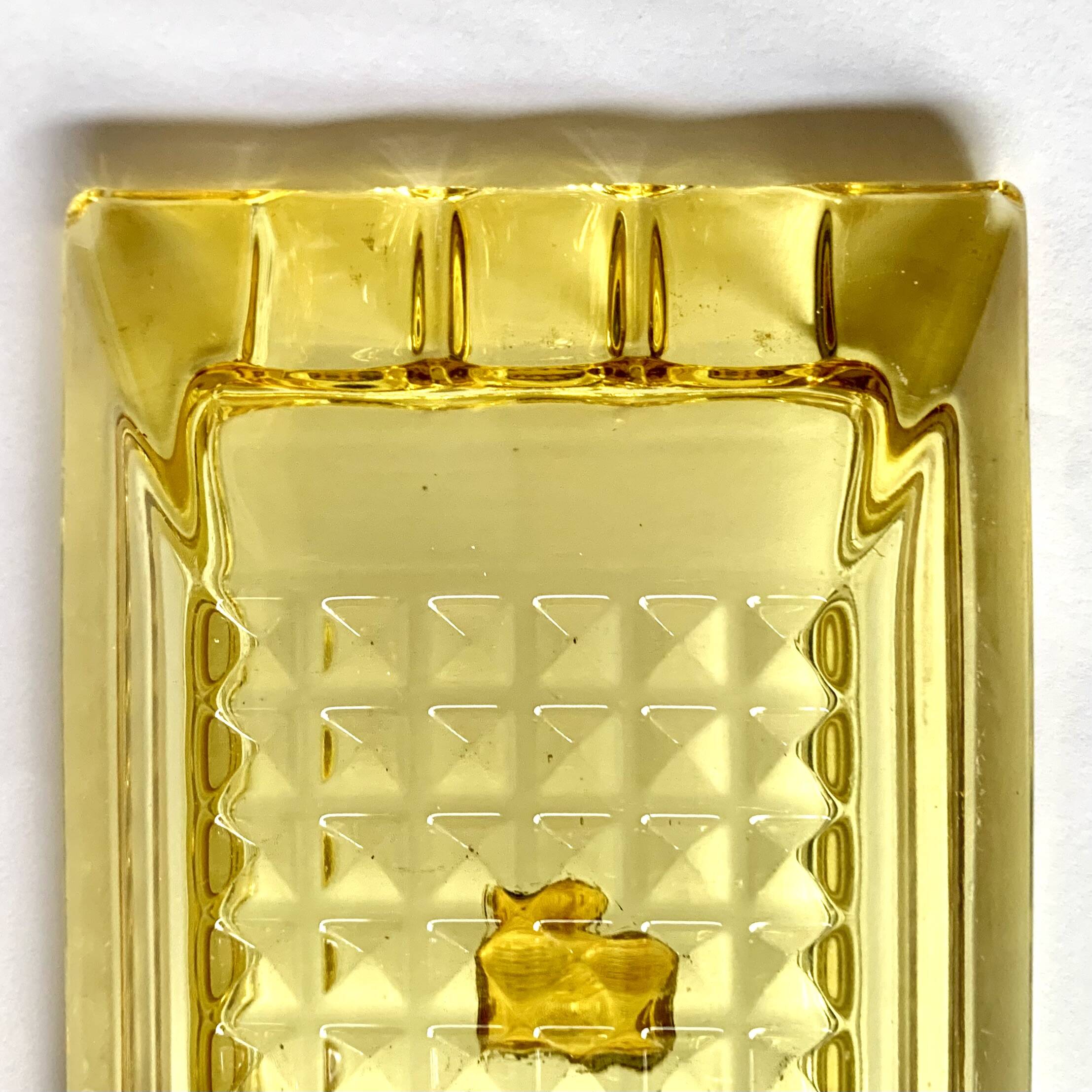 Vintage Walther yellow glass ashtray