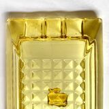 Cendrier vintage Walther en verre jaune