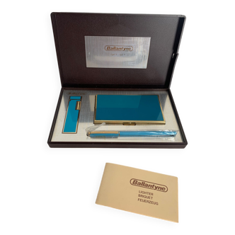 Vintage cigarette holder 1970 ballantyne golden turquoise - 19 x 12 cm