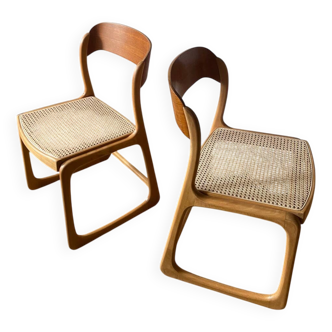 Pair of Baumann sleigh or Bemole chairs