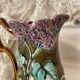 Pichet en barbotine Onaing décor Lilas art nouveau