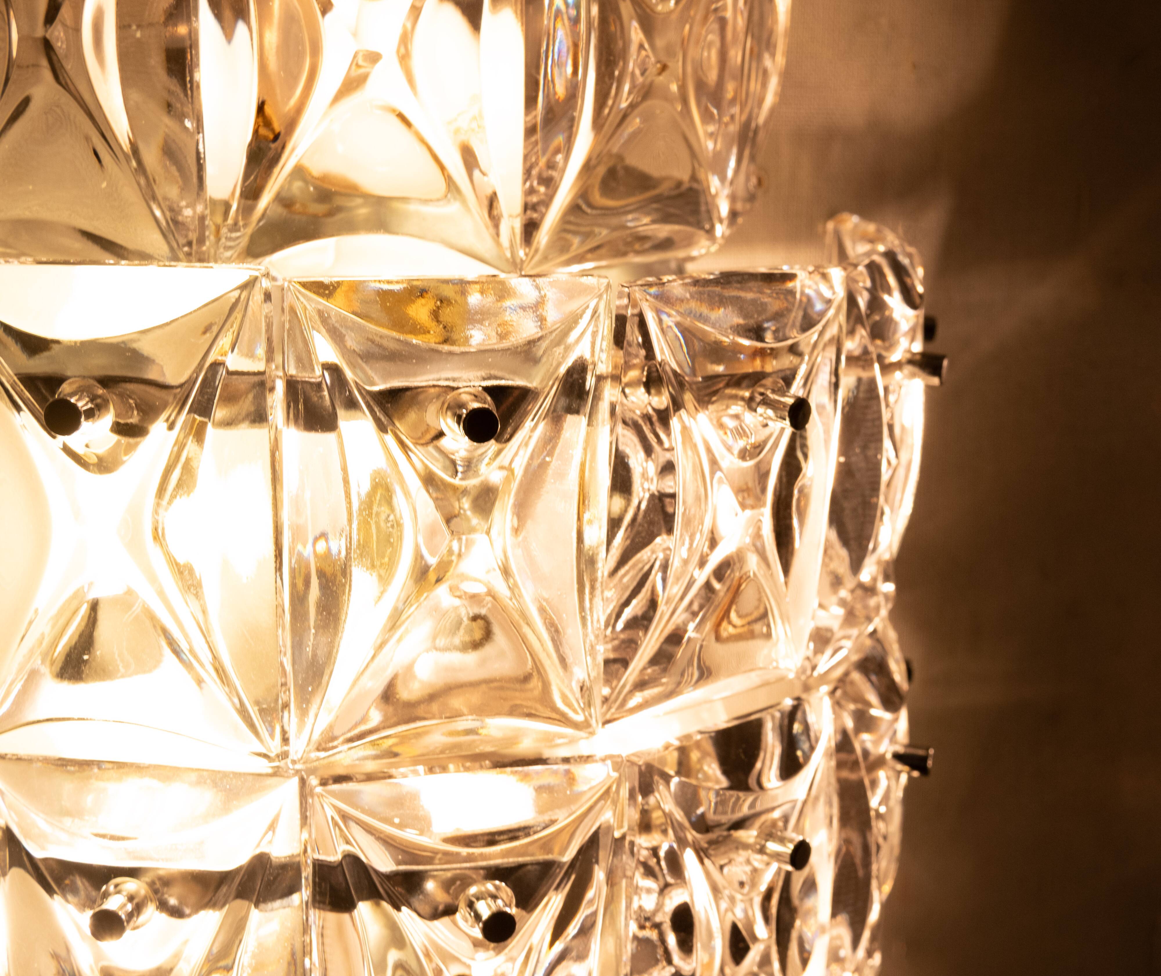 Grandes appliques murales en cristal Kinkeldy des années 1970, Allemagne.