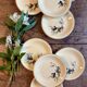 Set of 8 vintage dessert plates, Tulipe by Céranord