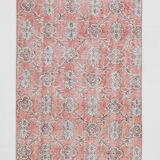 Floral red turkish runner rug, 324x90cm