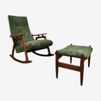 Vintage scandinavian design rocking chair ‘green spirit’