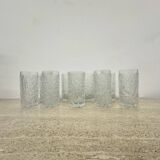 Set of 9 bark glass drink glasses by Goebel charlottenhutte, 1970s, Germany