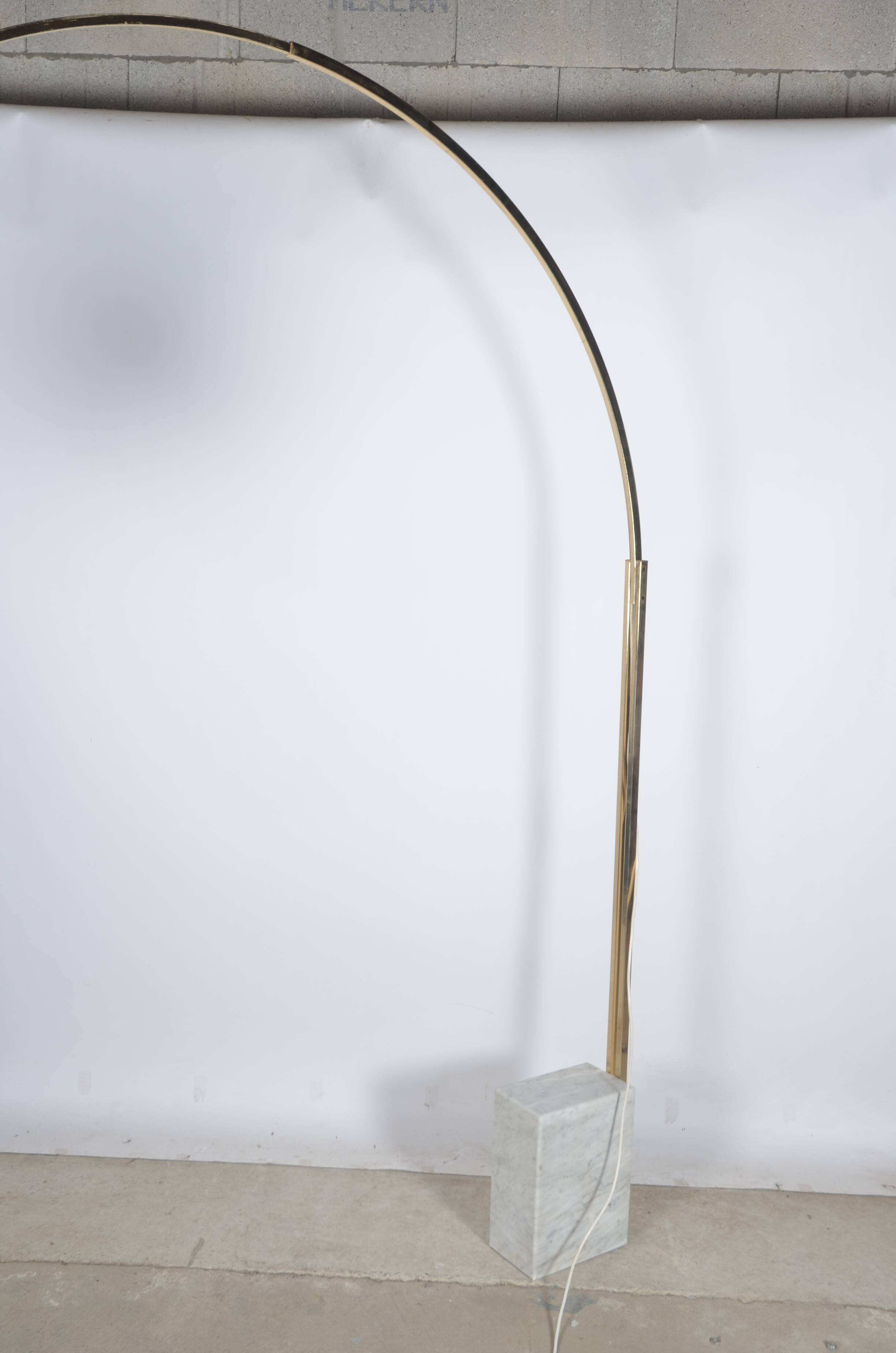 Arc floor lamp, marble feet.