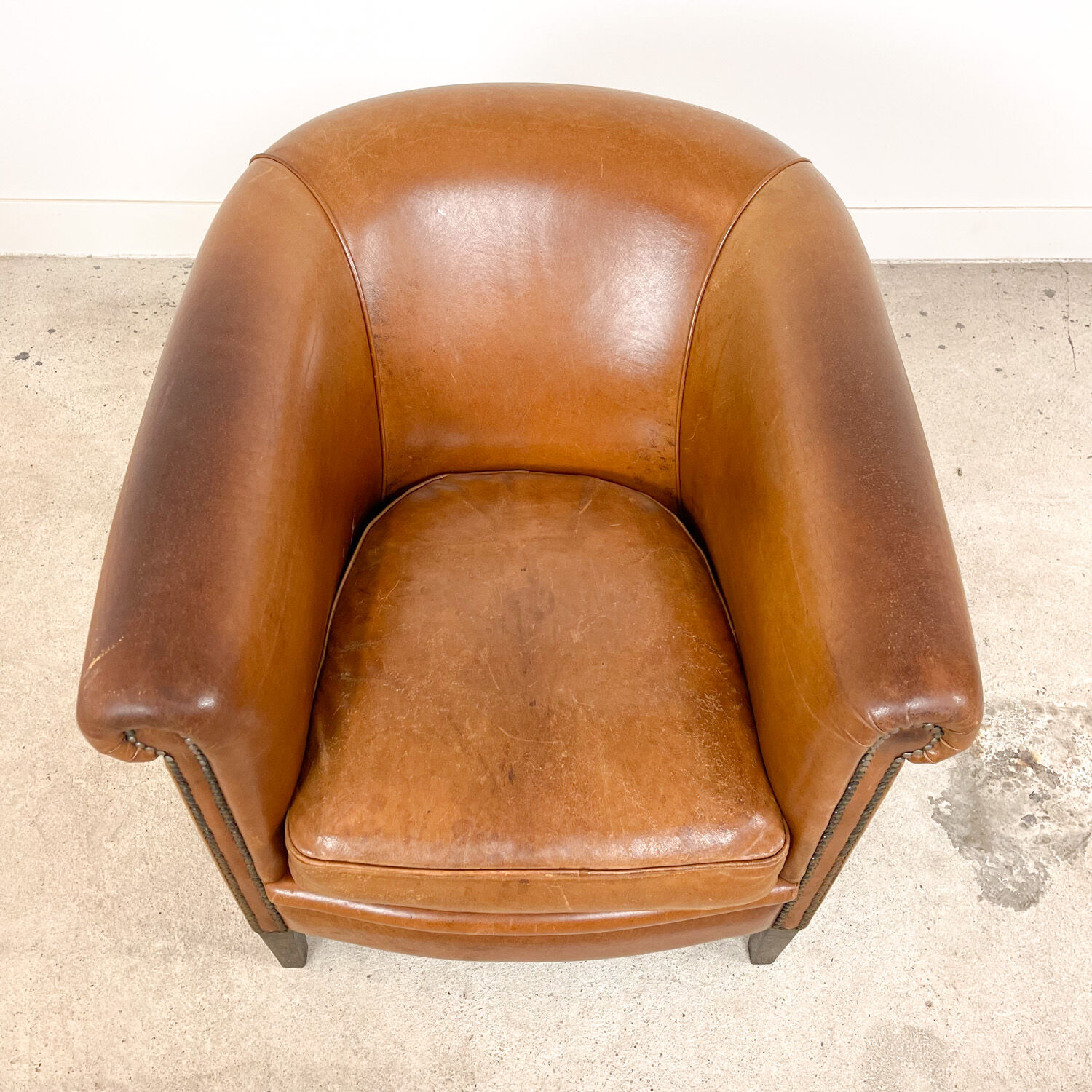 Vintage sheep leather club chair