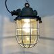 Grey cast iron industrial cage pendant light, 1970s