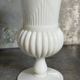 Vase balustre milk glass ancien début XXème