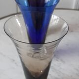 Set of 3 glasses with feet flowers design 60s-70s