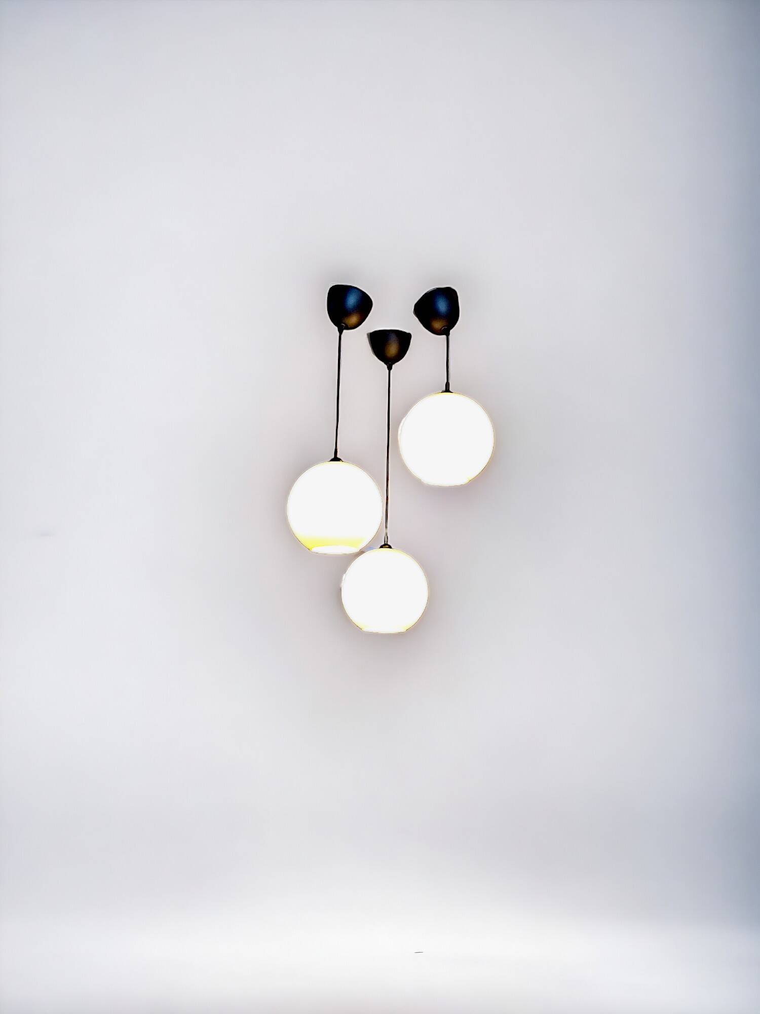 Vintage white opaline ball pendant light