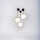 Vintage white opaline ball pendant light
