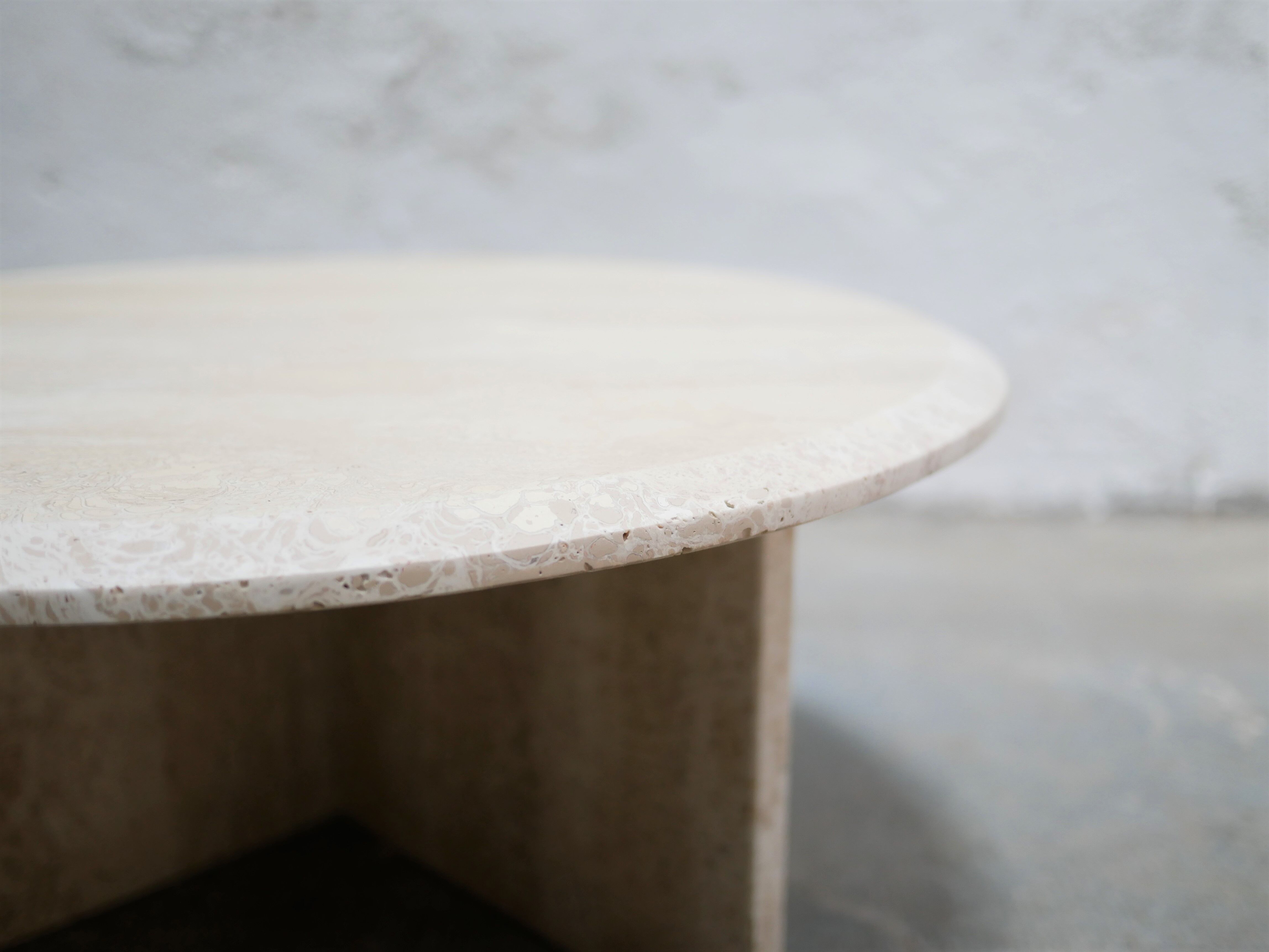 Vintage side table in travertine