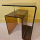 Smoked plexiglass side table signed Michel Dumas for Roche