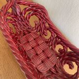 Large woven ceramic basket 60s