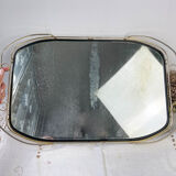 Art Deco style mirror and brass serving tray