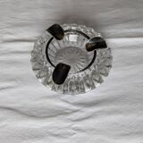 Crystal and pewter ashtray