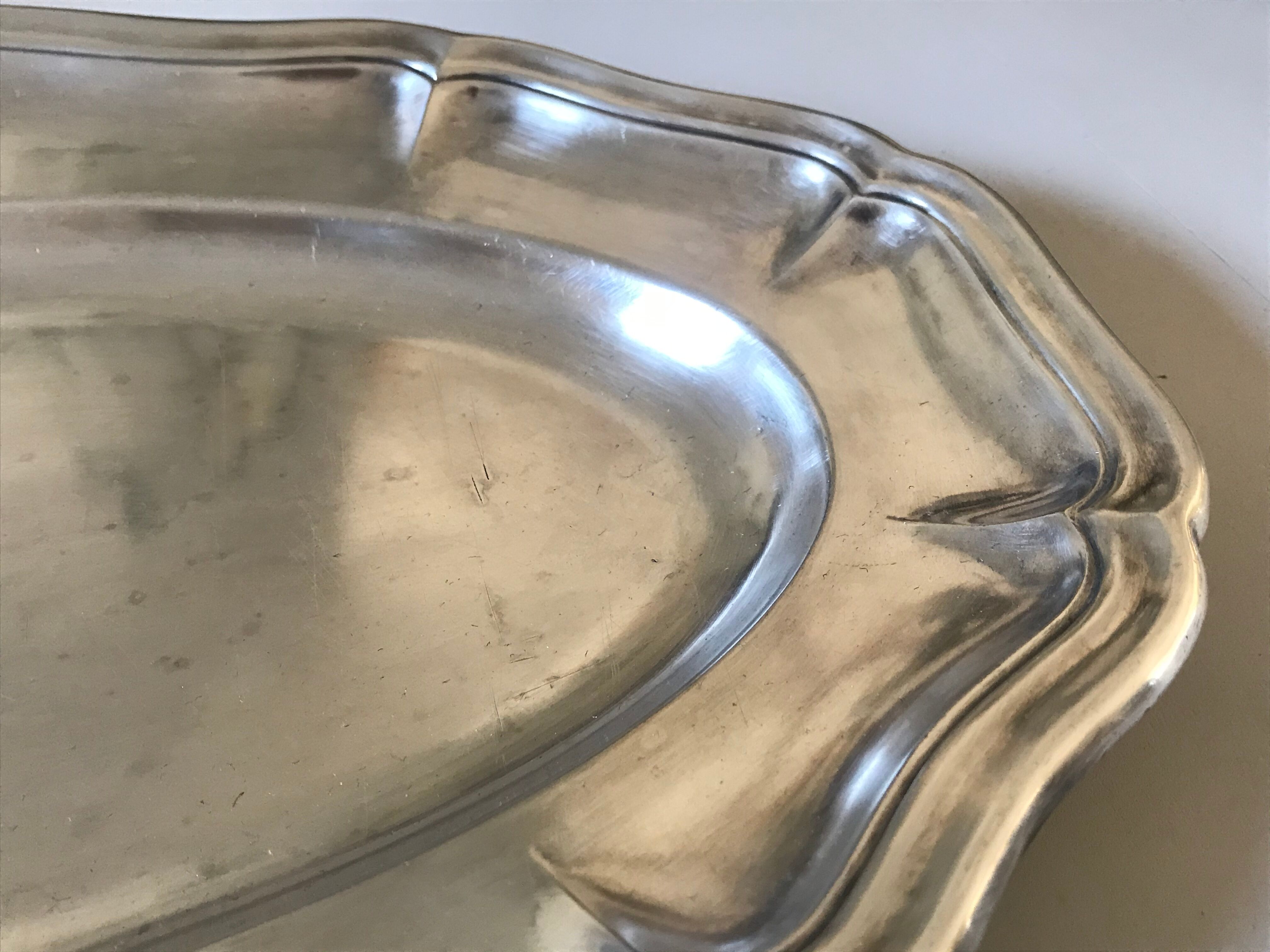 Ercuis silver metal oval dish