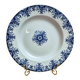 Semi-deep plate Terre de Fer Clairefontaine LG Normandy 19th century blue decoration