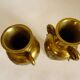 Pair of Gilt Bronze Vases / 19th Japan Meiji / Signed Fine Gold Flowers Birds