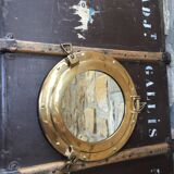 Brass porthole mirror  29x29cm