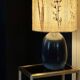 Vintage ceramic lamp, herbarium lampshade