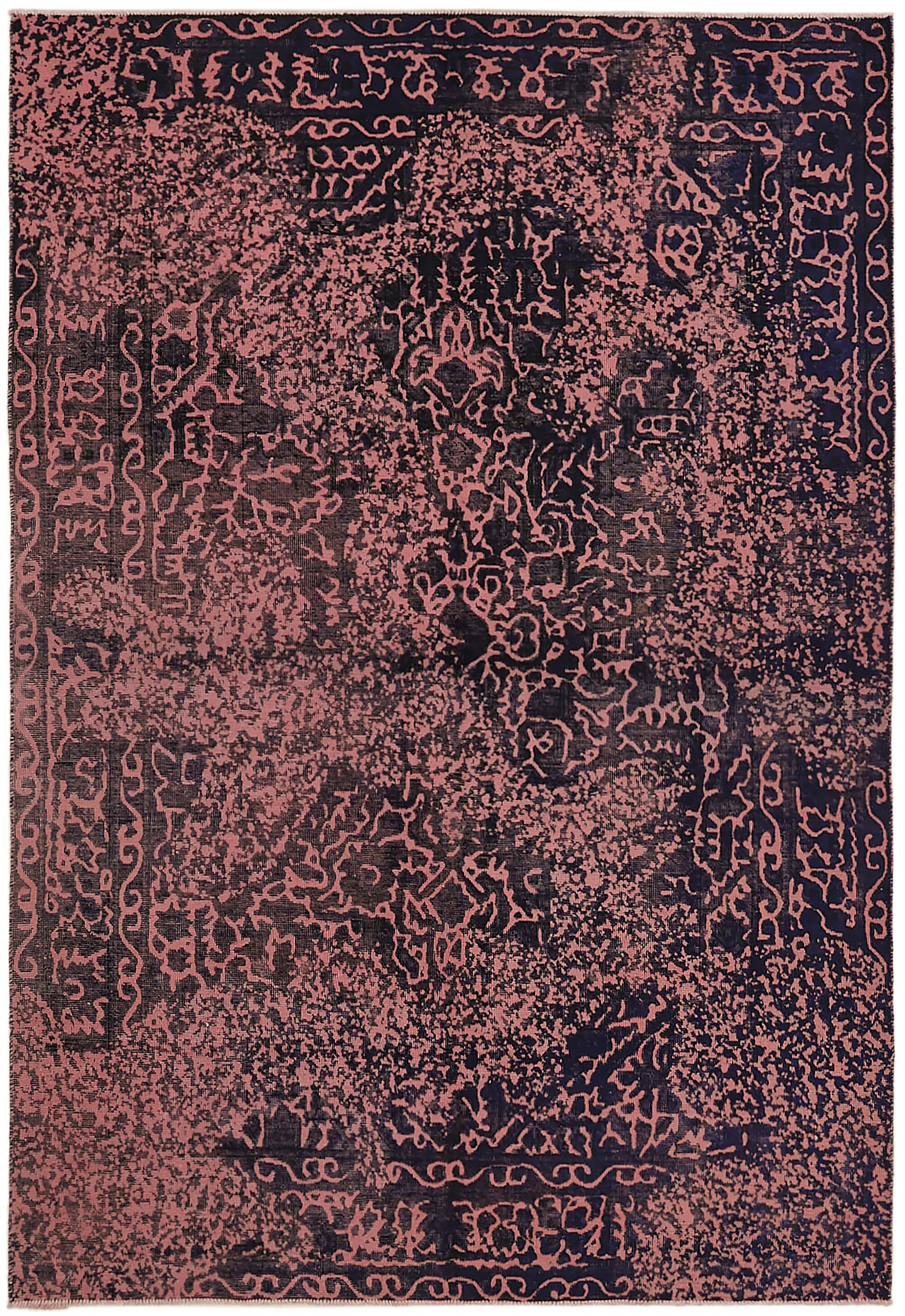 Handmade Turkish Contemporary 1980s 199 cm x 283 cm Blue Wool Carpet