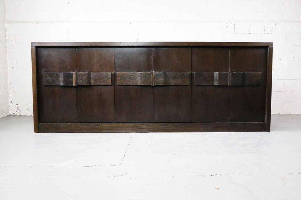 Brutalist oak sideboard, Belgium 1970's