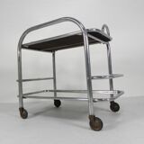Art Deco serving trolley, chrome-plated, 1920s