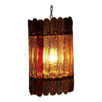Amber glass pendant light 1950