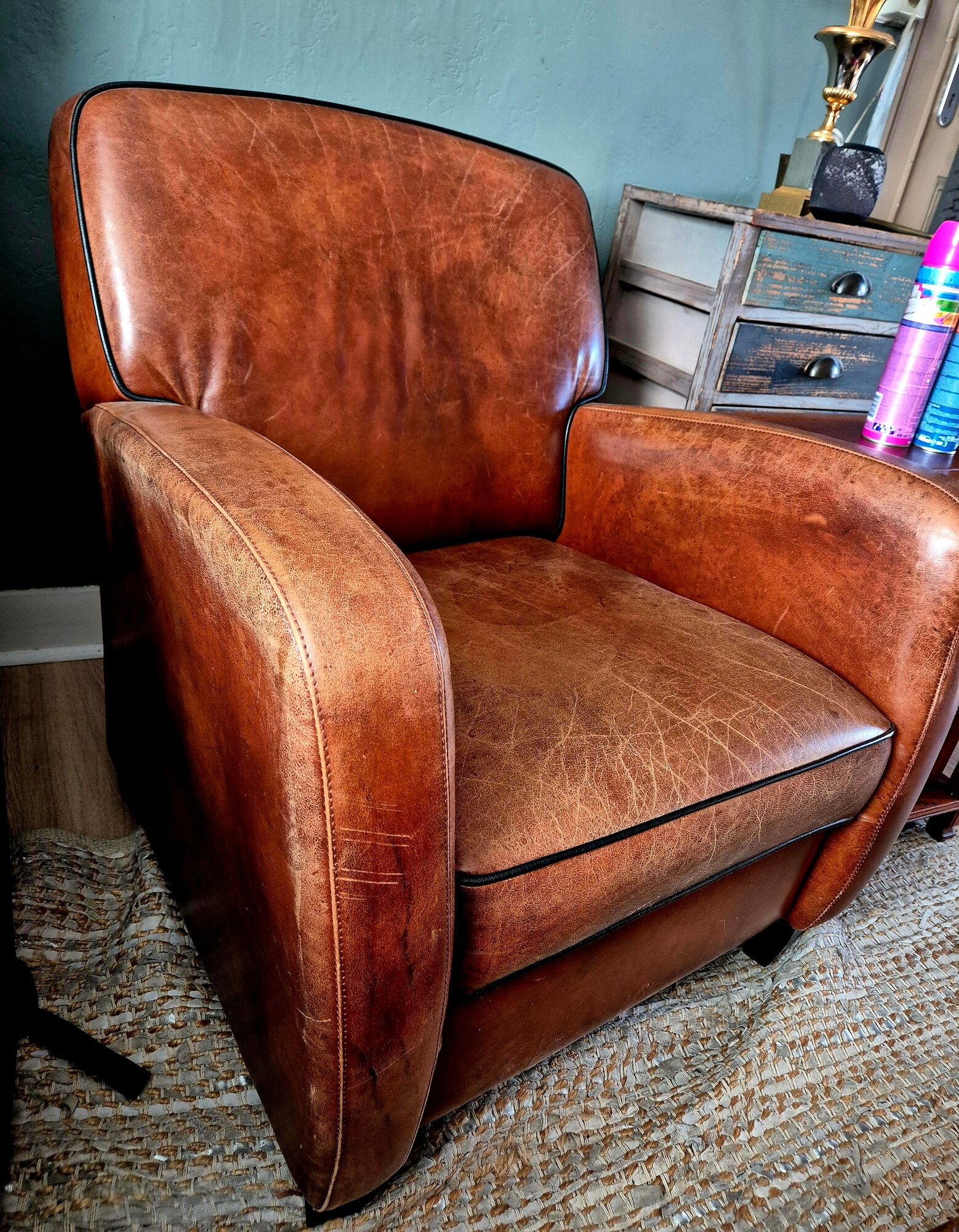 Art Deco Armchair Cognac