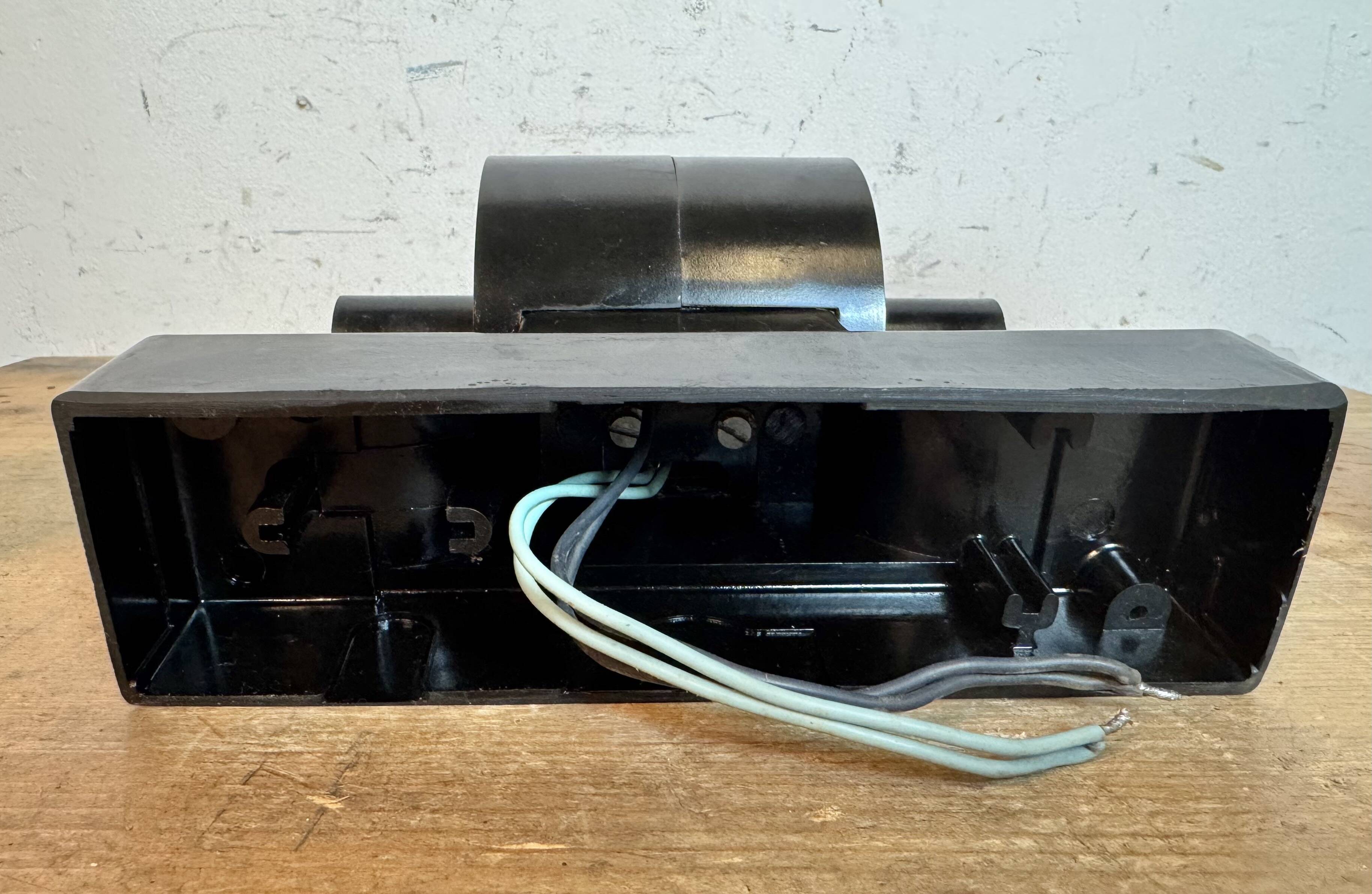 Industrial Brown Bakelite Wall Light with Milk Glass, 1960s