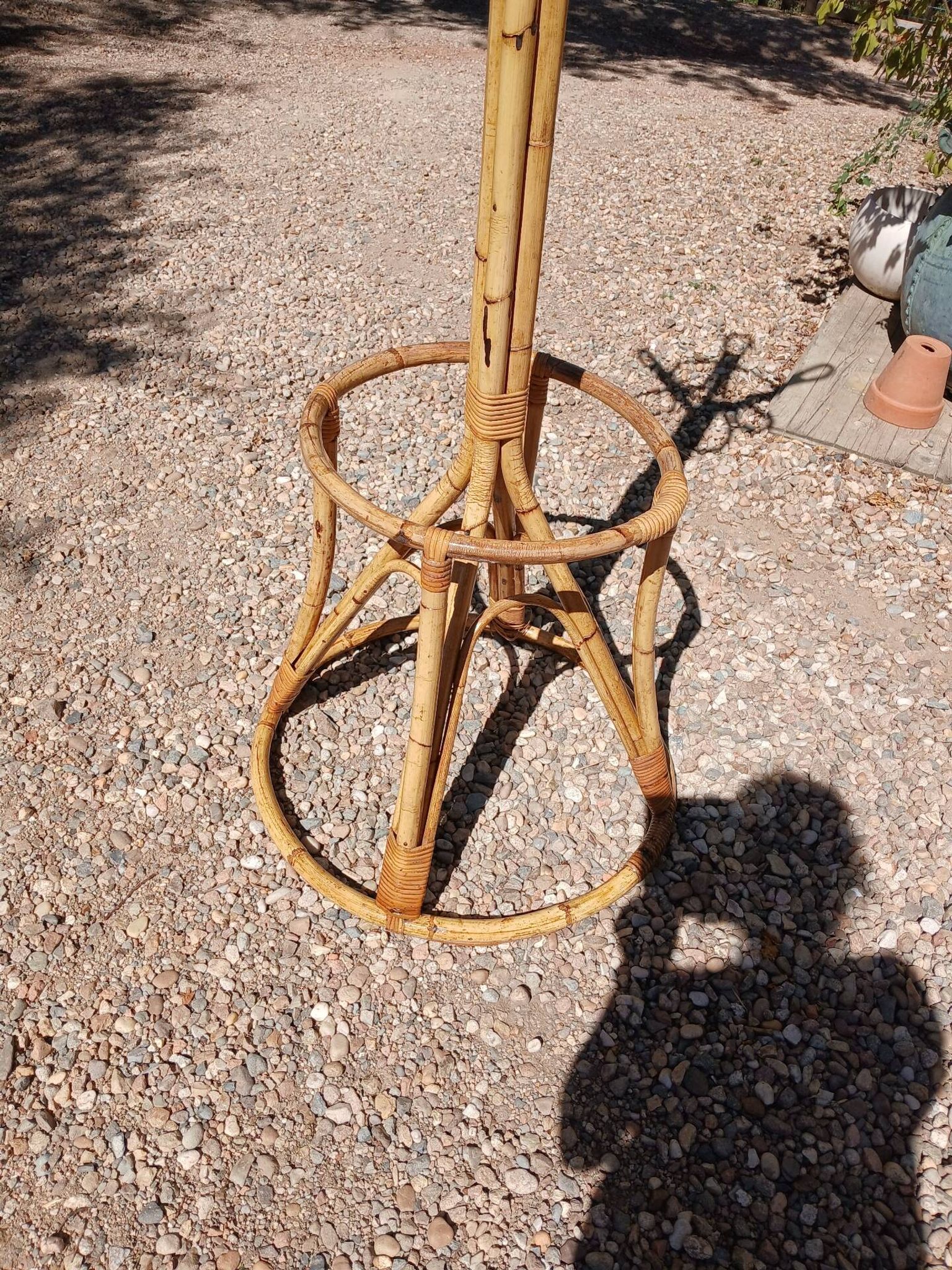 Vintage coat rack in bamboo and rattan