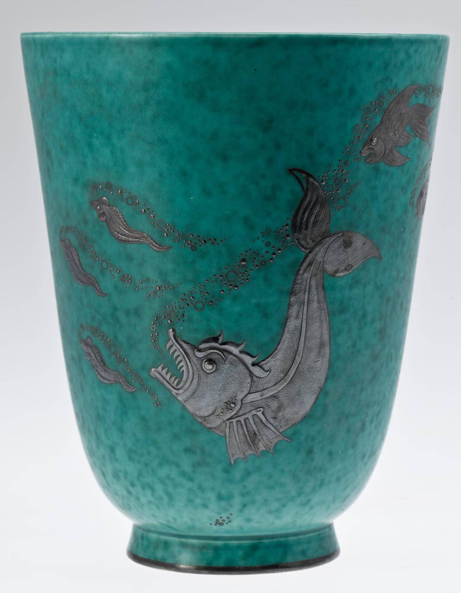Wilhelm kage 'argenta' ceramic vase for gustavsberg sweden 1940s marked