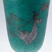 Wilhelm kage 'argenta' ceramic vase for gustavsberg sweden 1940s marked