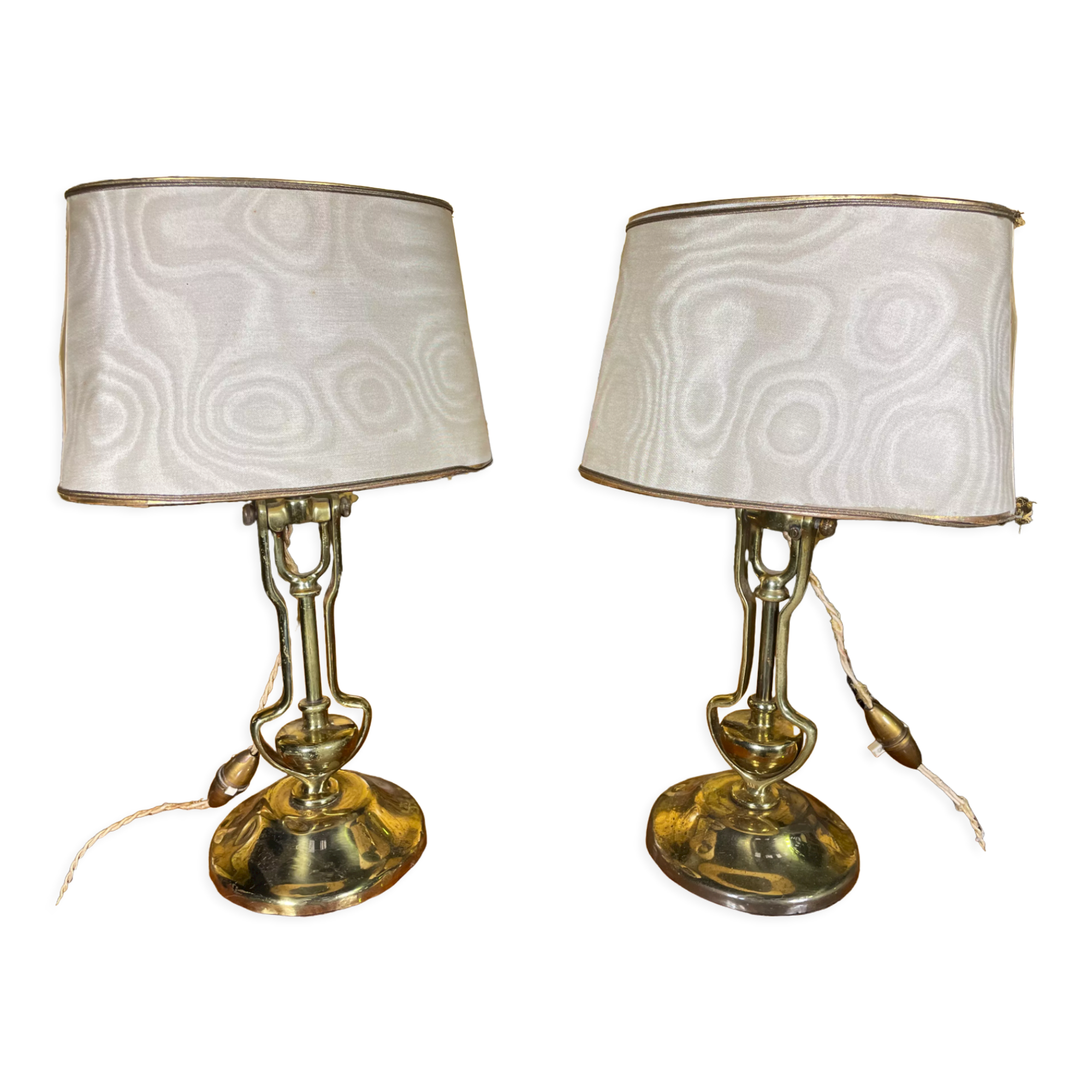 Pair of brass lamps 1960