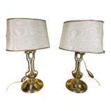 Paire de lampes en laiton 1960