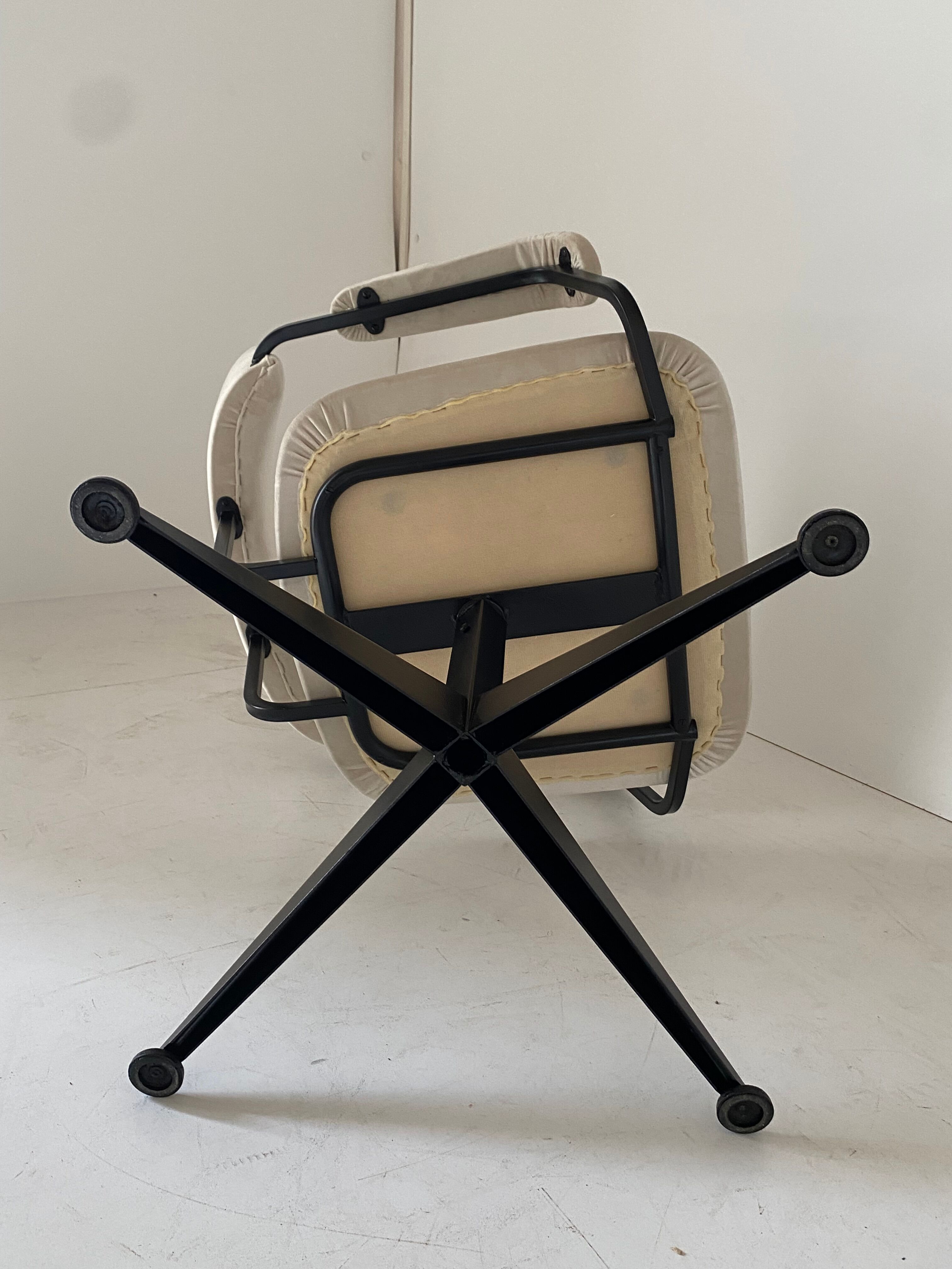 1960s vintage swivel velvet desk chair