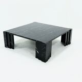 Large italian modern black marble coffee table 1970s