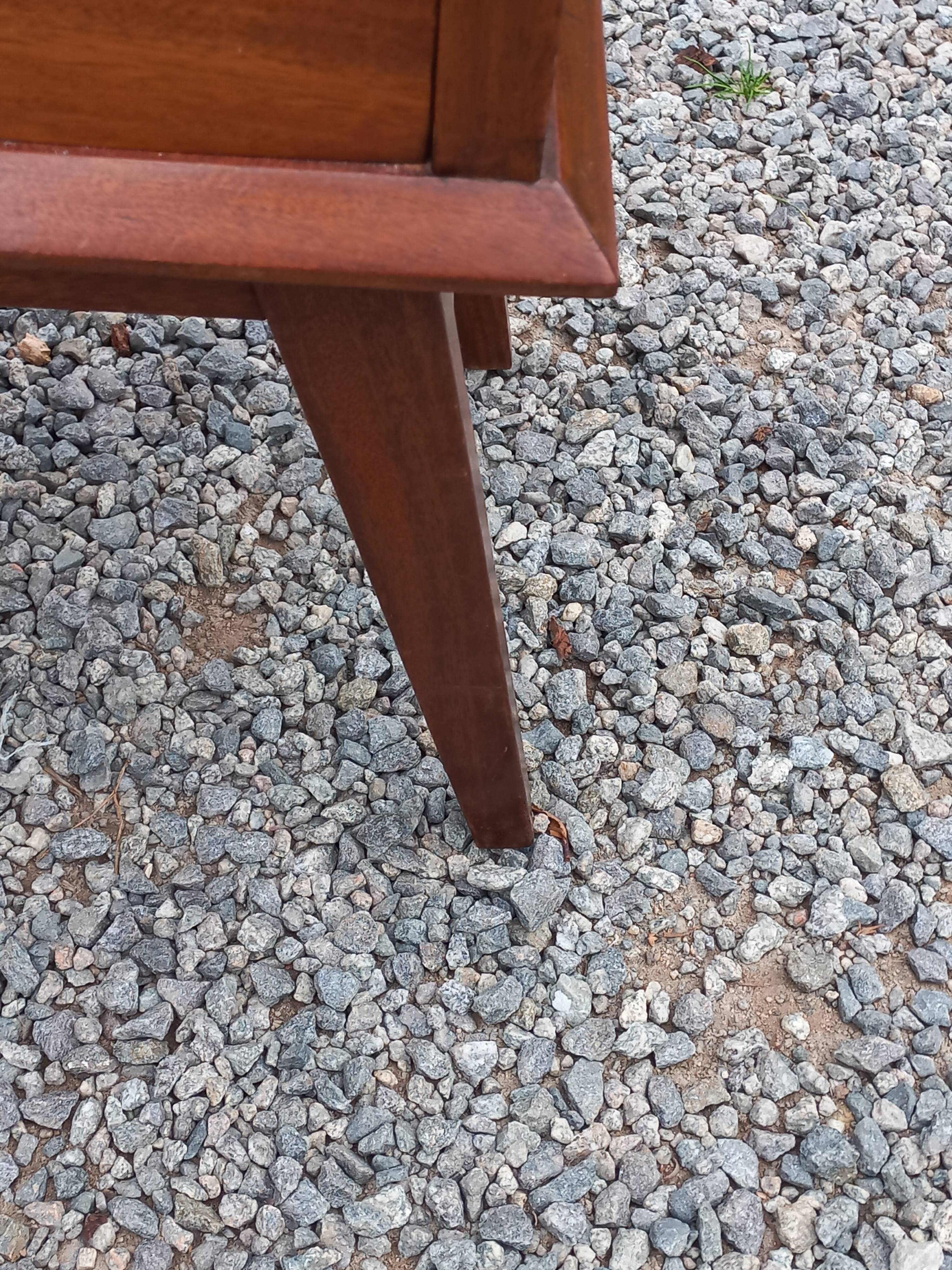 Vintage bedside table with compass legs from the 50s