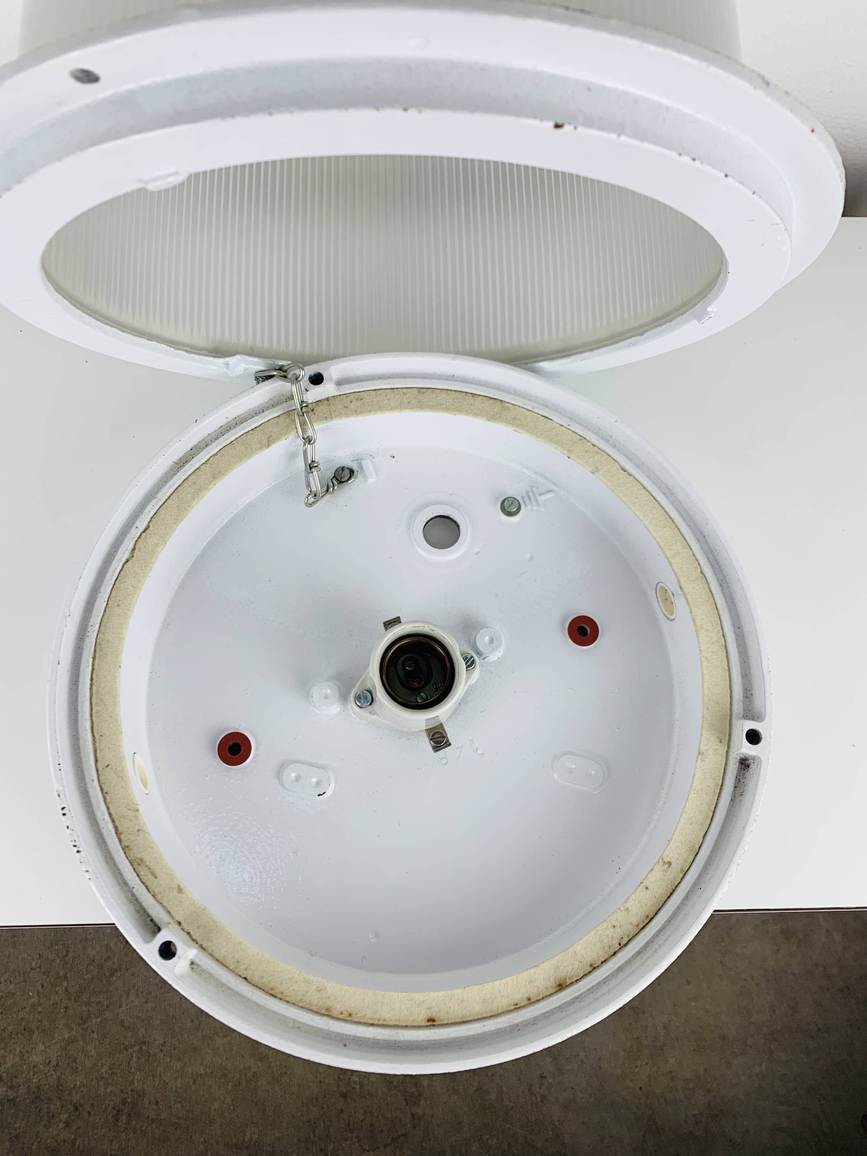 Holophane industrial porthole ceiling light, wall light, 1960s