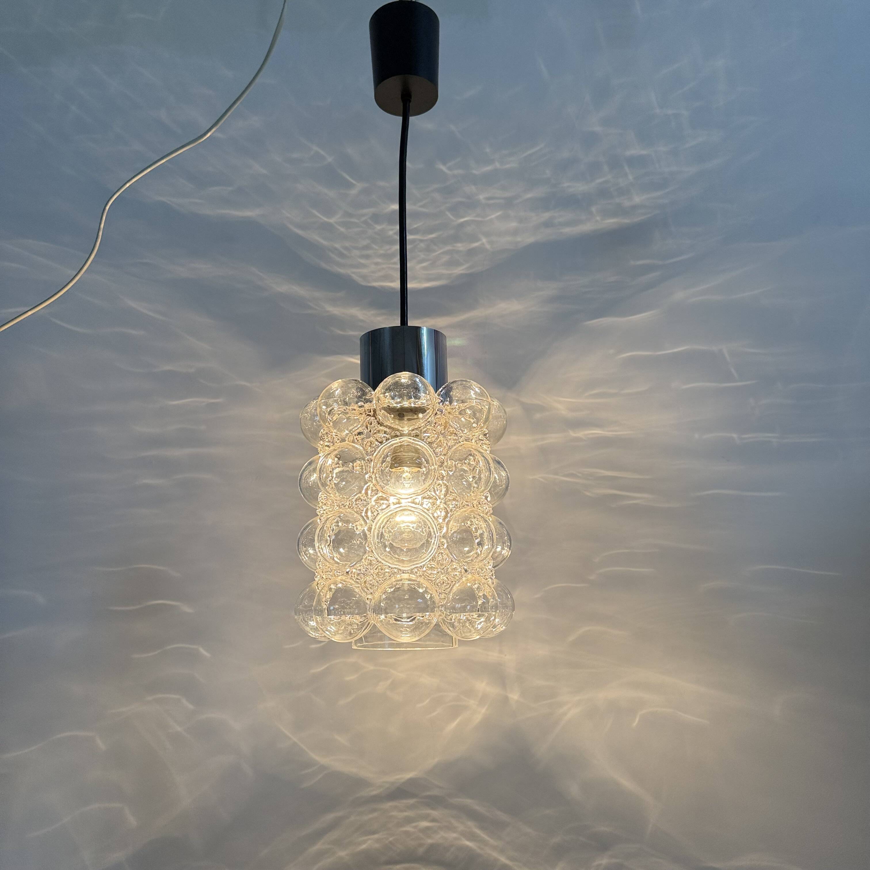 Large Bubble Glass Pendant by Helena Tynell for Limburg, Germany, 1970s
