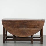 Antique English oak side/dining/gateleg table from the 18th century