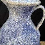 Pitcher in blue speckled terracotta signed made in Malaye numbered vintage.very good condition.