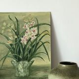 Old white flowers table