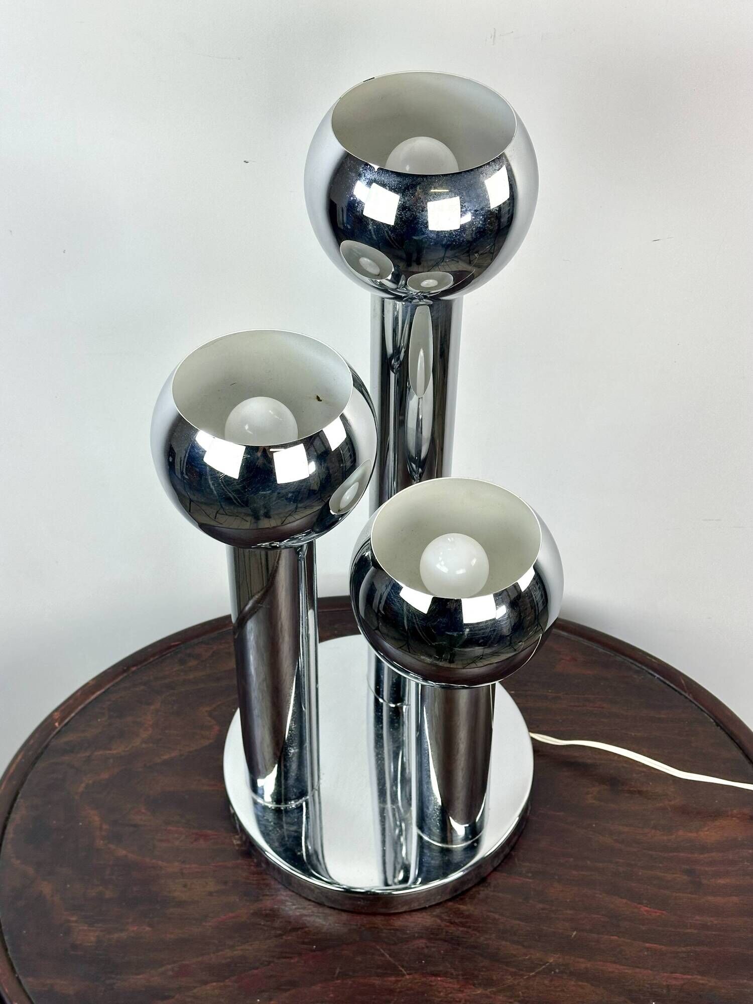 Vintage Space Age chrome table lamp 1970s